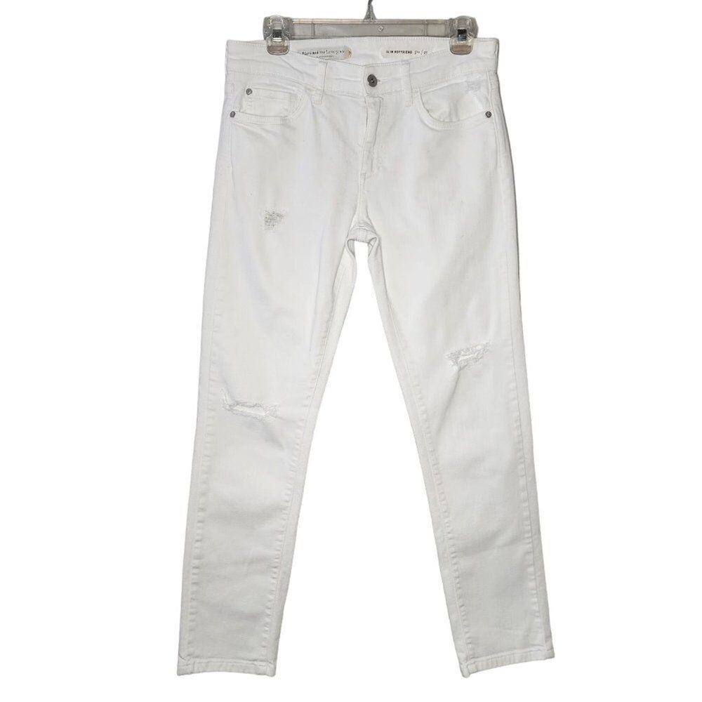 Pilcro And The Letterpress Women Jeans, Distressed Slim Boyfriend Jeans, Sz 30